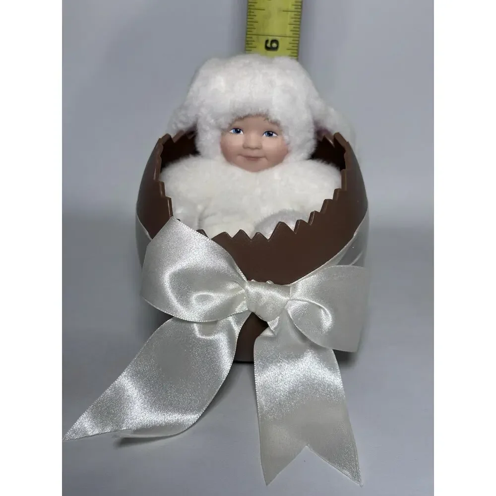 Anne Geddes Baby Bunny in Chocolate Easter Egg Figurine Collectible Easter